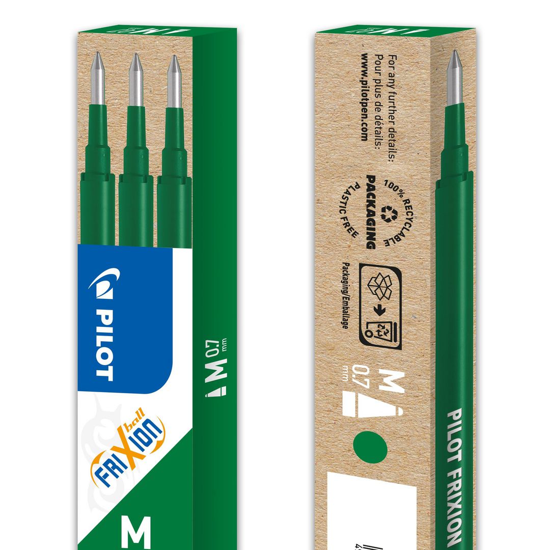 PILOT Refill Frixion 0,7mm grön 3/fp | Kontorsmaterial - Pennor - Pennpatroner | Kontorsexperten
