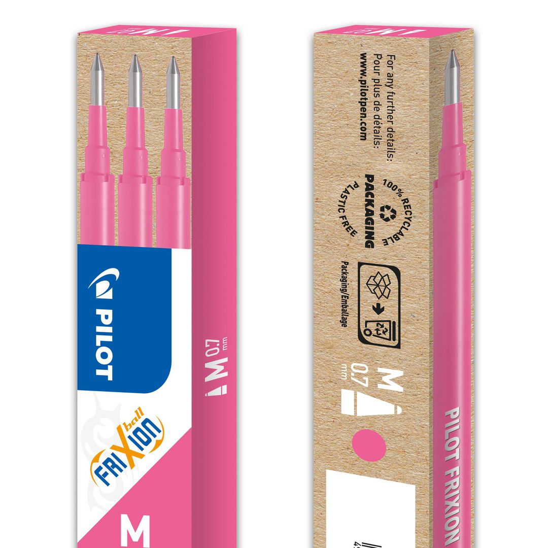 PILOT Refill Frixion 0,7mm rosa 3/fp | Kontorsmaterial - Pennor - Pennpatroner | Kontorsexperten