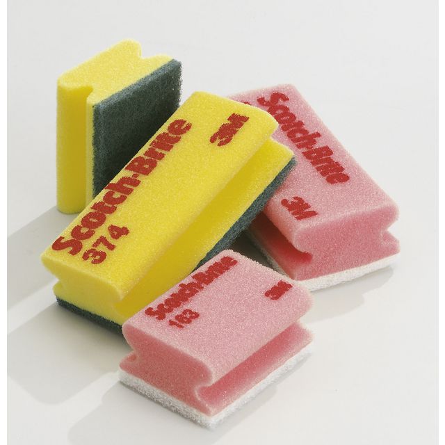 SCOTCH-BRITE Rengöringssvamp, polyester, bekvämt grepp, 70 x 95 mm, gul och grön | Städ och hygien - Städredskap - Svampar och skurblock | Kontorsexperten
