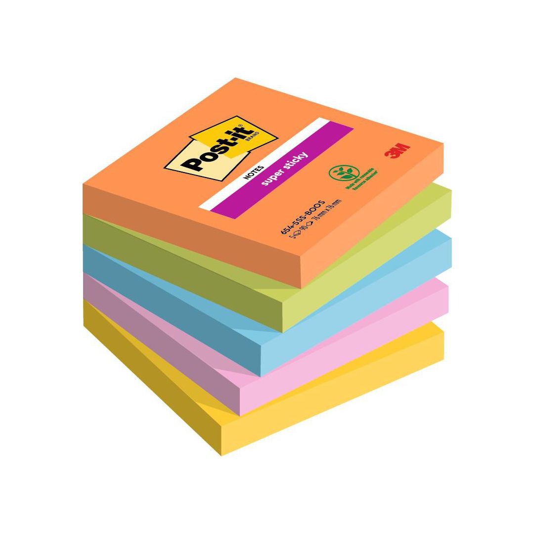 POST-IT Notes Supersticky Boost Collection 76x76mm 5/fp | Kontorsmaterial - Notes och Post-It - Notes - Extra sticky | Kontorsexperten