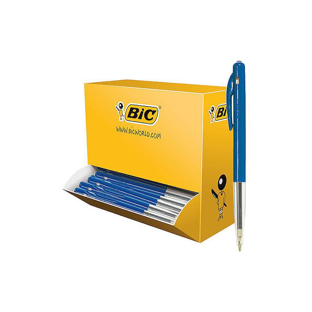 BIC Kulpenna, M10 Clic™ mediumspets 1mm blått skaft blått bläck 100/fp | Kontorsmaterial - Pennor - Kulpennor | Kontorsexperten