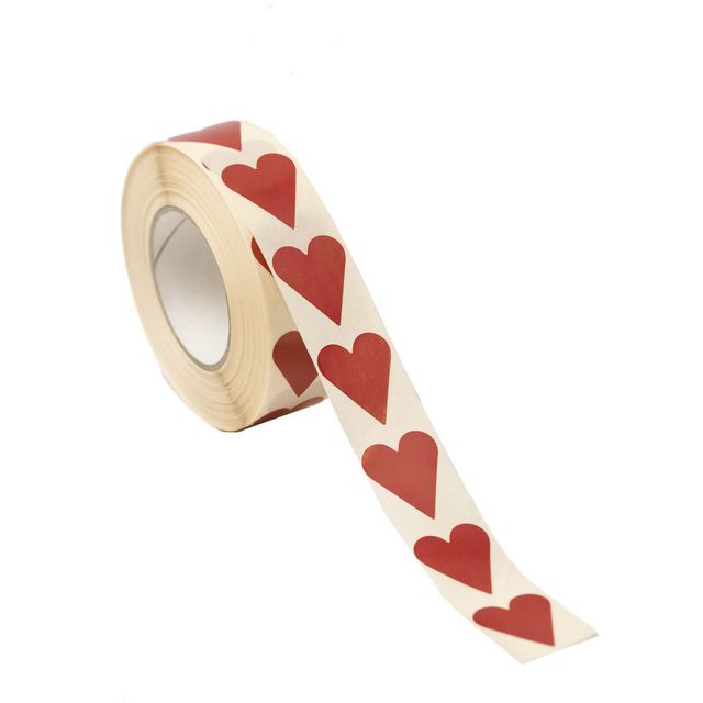 HEDLUNDS OF SWEDEN Etikett hjärta röd 19x24mm 1000/rl | Emballage och lagerutrustning - Presentinslagning - Presentetiketter | Kontorsexperten