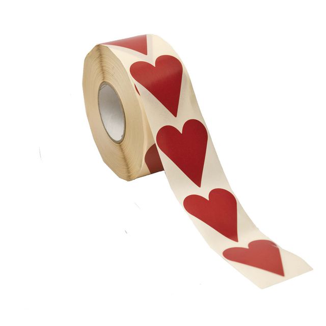 HEDLUNDS OF SWEDEN Etikett hjärta röd 40x48mm 1000/rl | Emballage och lagerutrustning - Presentinslagning - Presentetiketter | Kontorsexperten