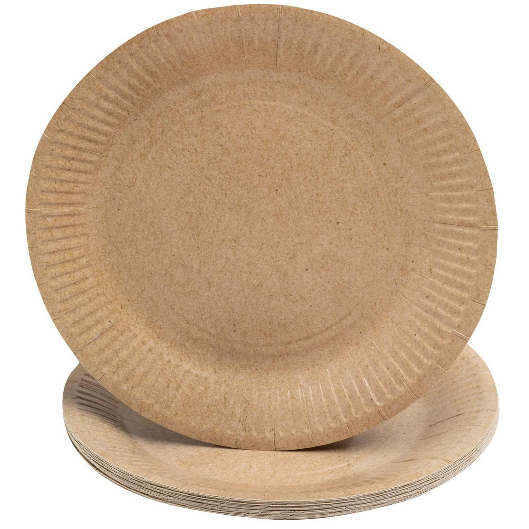 EXACOMPTA Tallrik papper 23cm brun 20/fp | Kök och servering - Engångsartiklar - Tallrikar - Papper | Kontorsexperten