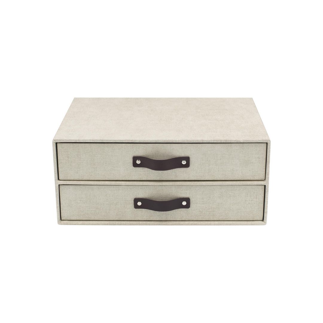 BIGSO BOX Skrivbordsbyrå kartong 2-lådor linne | Kontorsmaterial - Till skrivbordet - Blankettfack och Boxar | Kontorsexperten