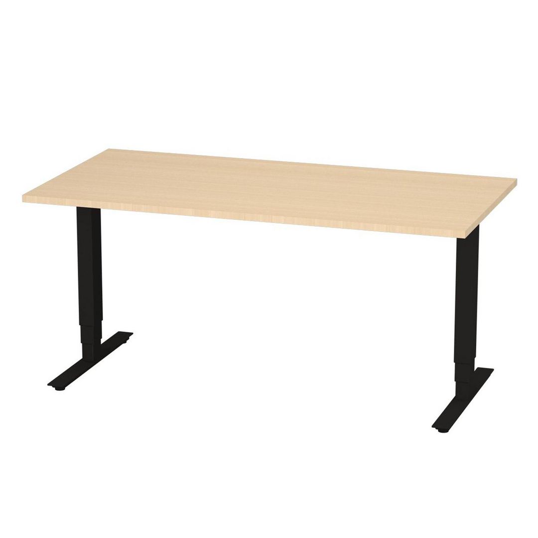 DENORD DESIGN Bord höj/sänk Pro 1600x800 björk/svart | Kontorsmöbler och inredning - Bord och hurtsar - Skrivbord - Höj/sänkbar | Kontorsexperten