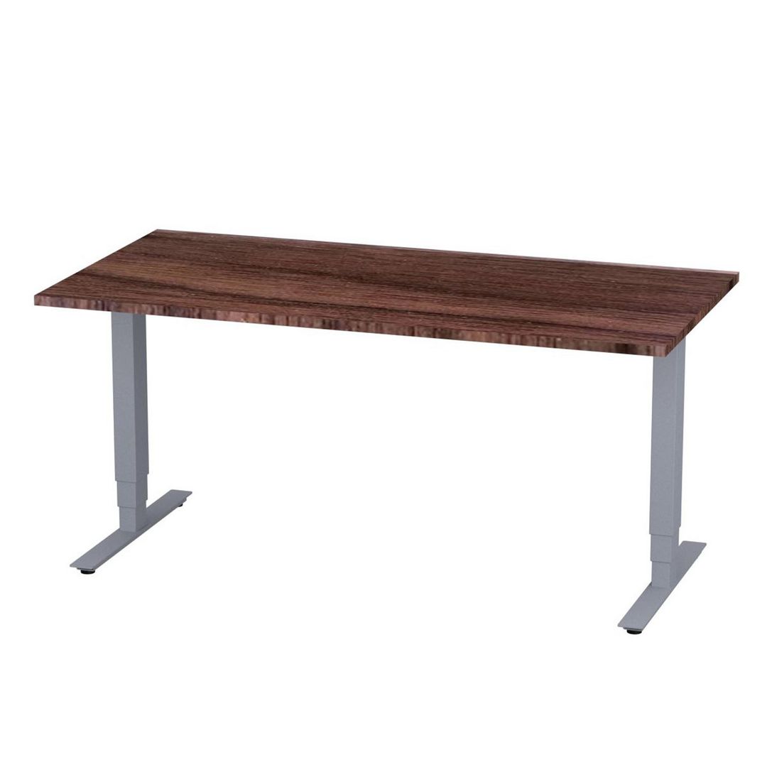 DENORD DESIGN Bord höj/sänk Pro 1600x800 valnöt/silver | Kontorsmöbler och inredning - Bord och hurtsar - Skrivbord - Höj/sänkbar | Kontorsexperten