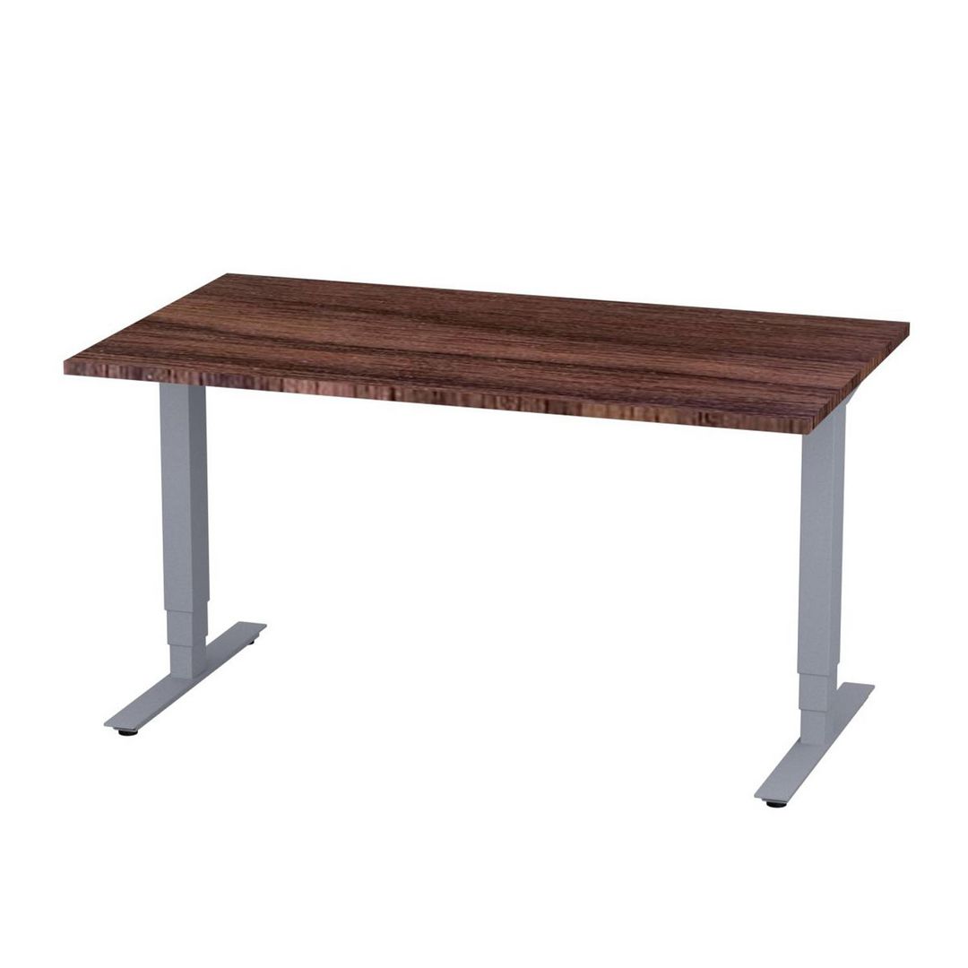 DENORD DESIGN Bord höj/sänk Pro 1400x800 valnöt/silver | Kontorsmöbler och inredning - Bord och hurtsar - Skrivbord - Höj/sänkbar | Kontorsexperten