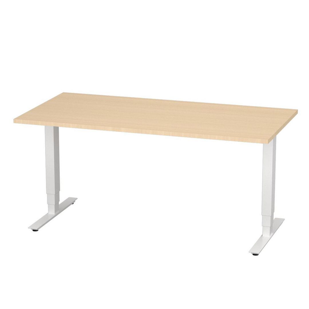 DENORD DESIGN Bord höj/sänk Pro 1600x800 björk/vit | Kontorsmöbler och inredning - Bord och hurtsar - Skrivbord - Höj/sänkbar | Kontorsexperten