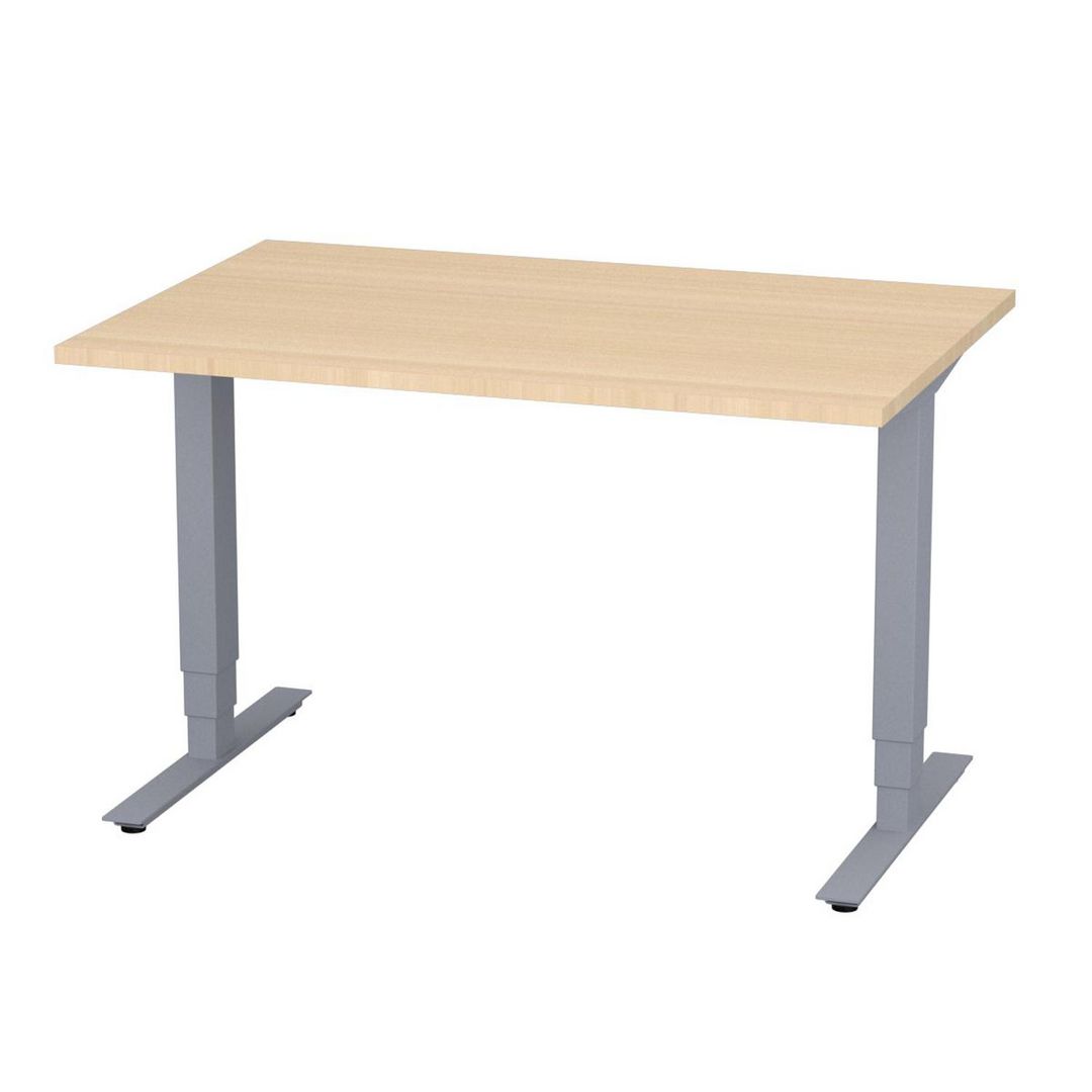 DENORD DESIGN Bord höj/sänk Pro 1200x800 björk/silver | Kontorsmöbler och inredning - Bord och hurtsar - Skrivbord - Höj/sänkbar | Kontorsexperten