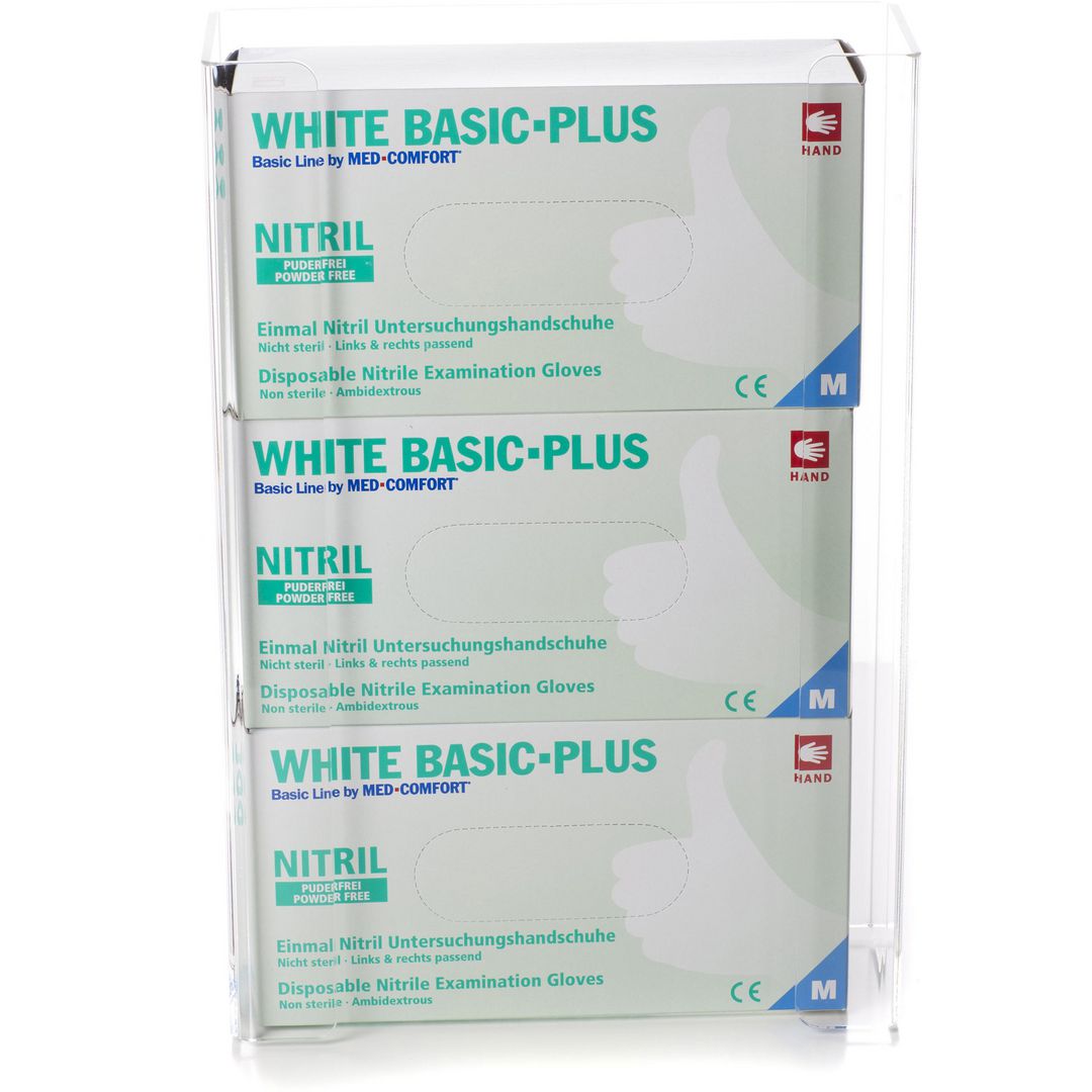 MED COMFORT Handskhållare Plast 3 ask | Skyddsutrustning - Engångshandskar - Handskhållare | Kontorsexperten