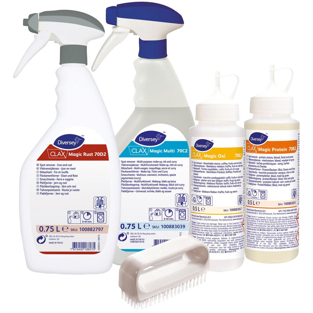 CLAX Fläckborttagning Magic Starterkit 70A2 4/set | Städ och hygien - Rengöringsmedel - Textil och möbelrengöring | Kontorsexperten