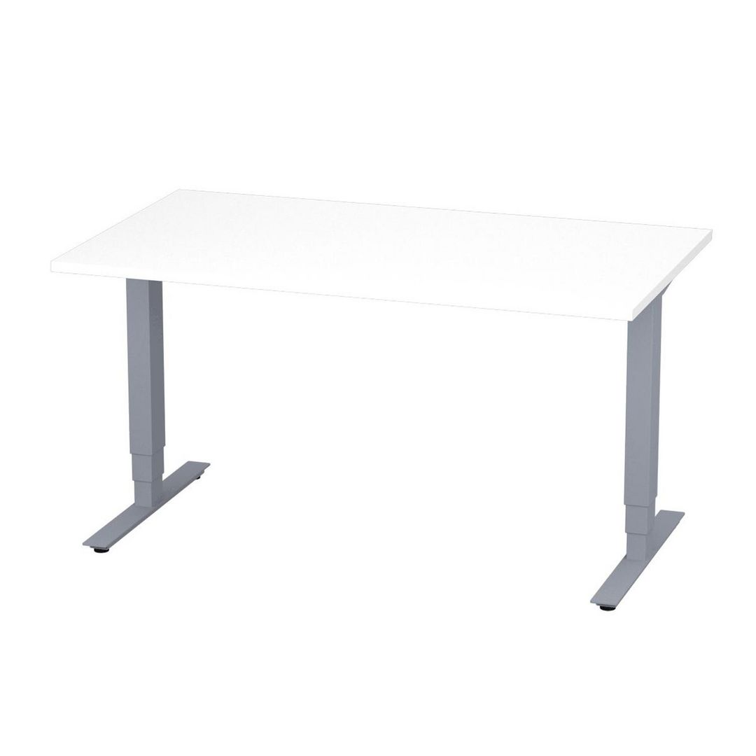 DENORD DESIGN Bord höj/sänk Pro 1400x800 vit/silver | Kontorsmöbler och inredning - Bord och hurtsar - Skrivbord - Höj/sänkbar | Kontorsexperten