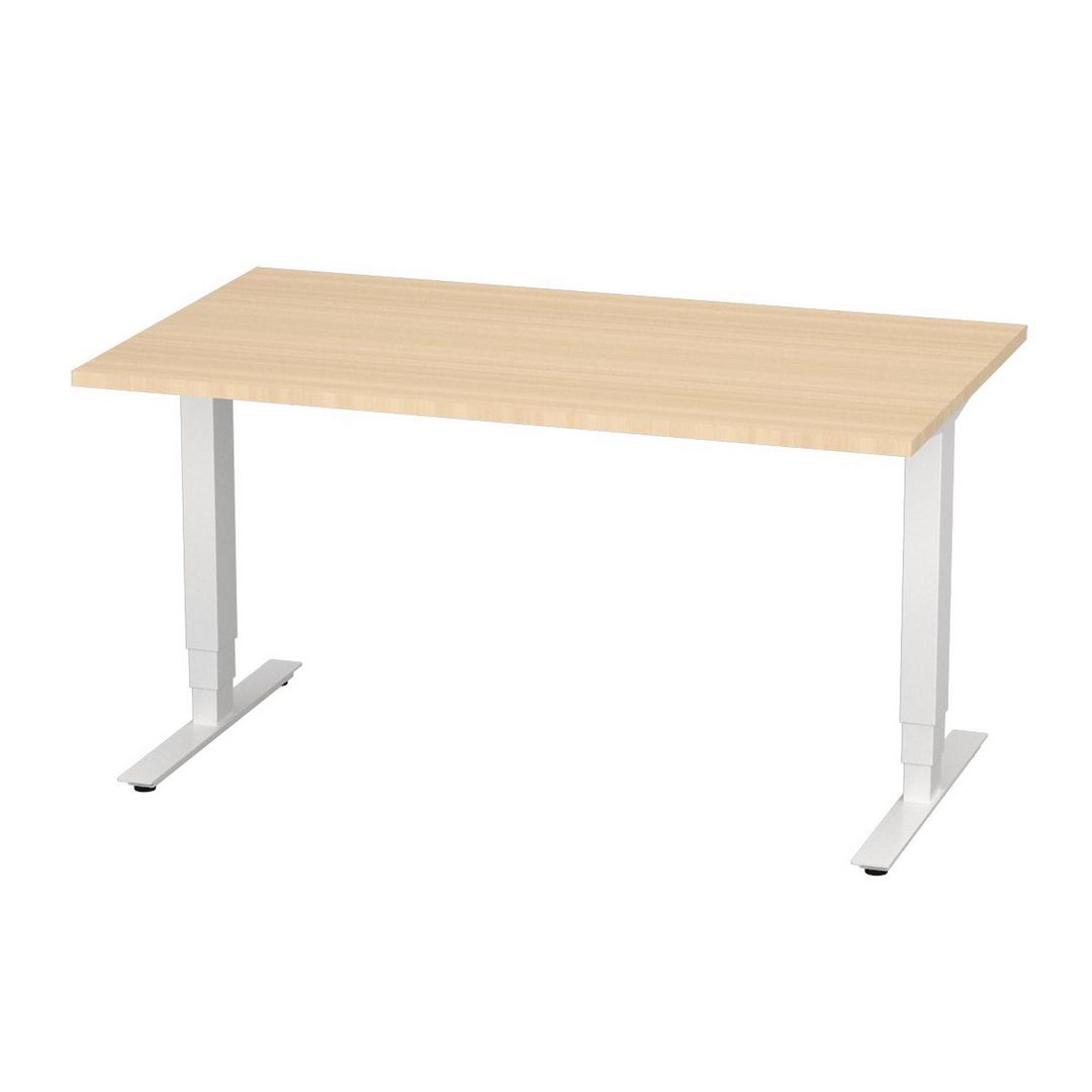 DENORD DESIGN Bord höj/sänk Pro 1400x800 björk/vit | Kontorsmöbler och inredning - Bord och hurtsar - Skrivbord - Höj/sänkbar | Kontorsexperten