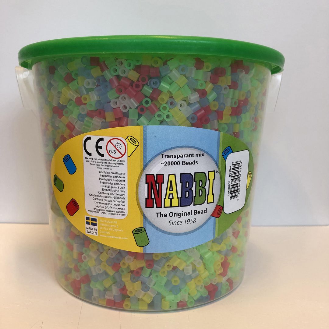 Nabbipärlor transparenta mixade färger 20000/fp | Skola och förskola - Hobbymaterial - Nabbipärlor - Rörpärlor | Kontorsexperten