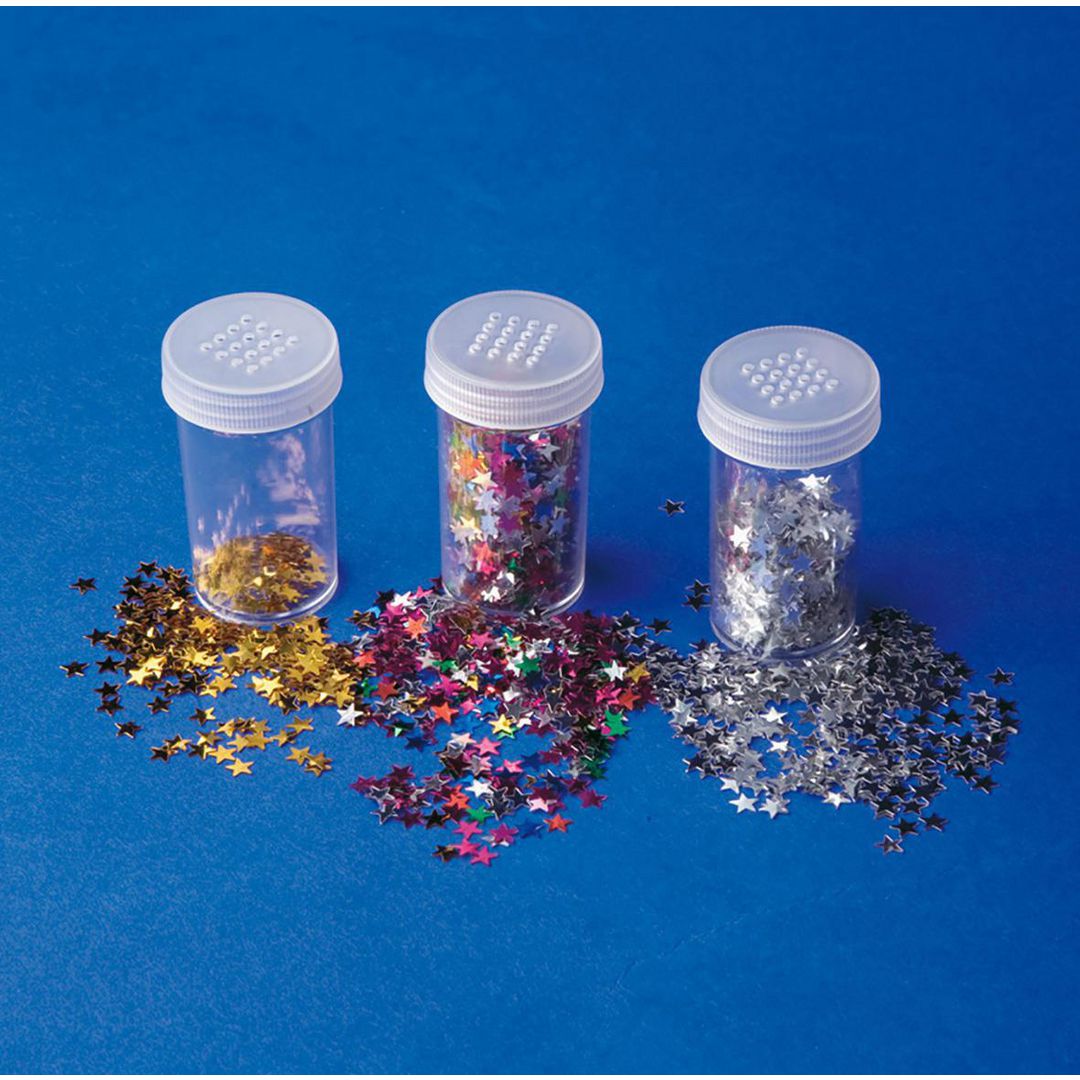PLAYBOX Paljetter stjärnor 3/fp | Skola och förskola - Hobbymaterial - Paljetter, strössel och glitterlim | Kontorsexperten