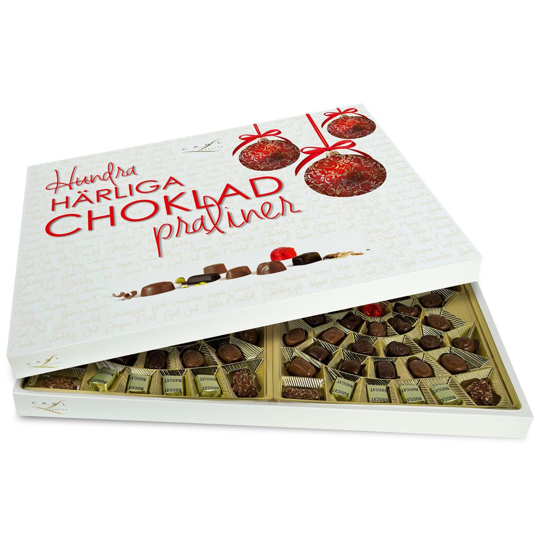 CARL CHOKLAD&PRESENT Choklad Hundra Härliga Chokladpraliner ask 860g | Kök och servering - Ätbart - Godis och choklad | Kontorsexperten