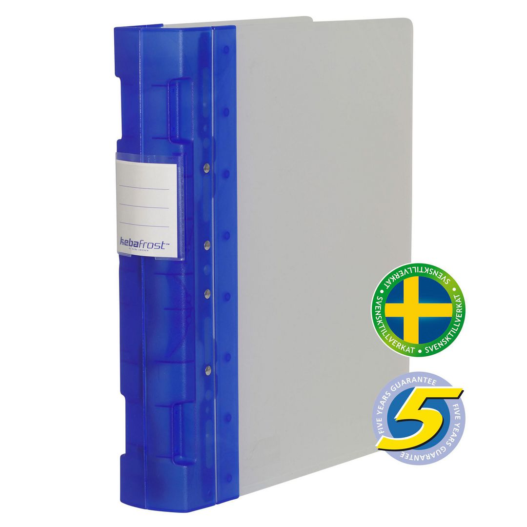 KEBA Gaffelpärm Frost A4+ 55mm blå | Kontorsmaterial - Pärmar och register - Gaffelpärmar i plast | Kontorsexperten