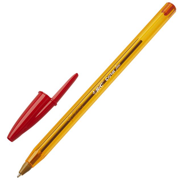 BIC Kulpenna Cristal® Orriginal Fine tunn spets 0,8 mm röd | Kontorsmaterial - Pennor - Kulpennor | Kontorsexperten