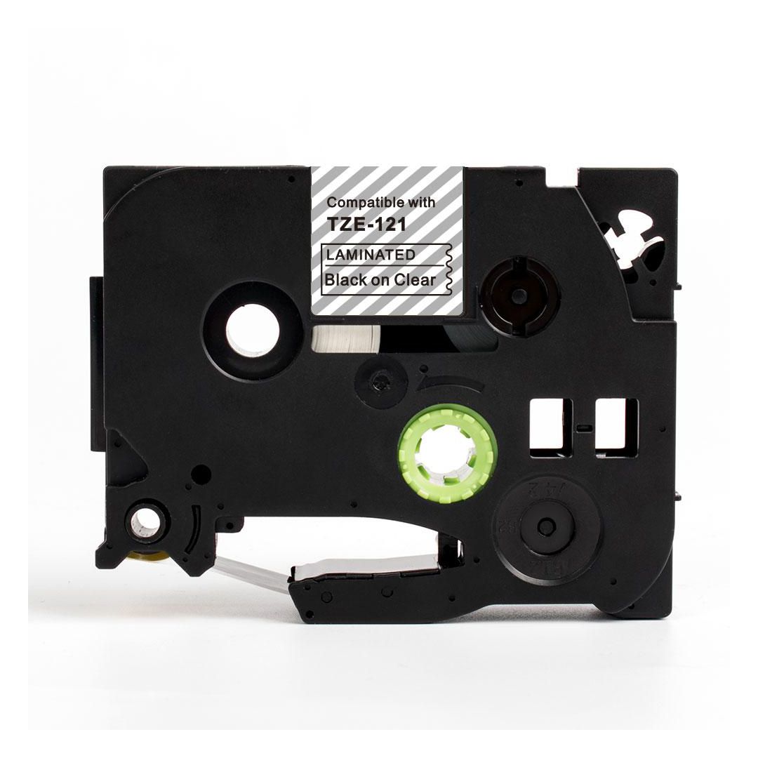 Tape 9mm TZe-121 Svart på Klar | Kontorsmaskiner - Märkmaskiner och tape - Tape - Brother TZ | Kontorsexperten