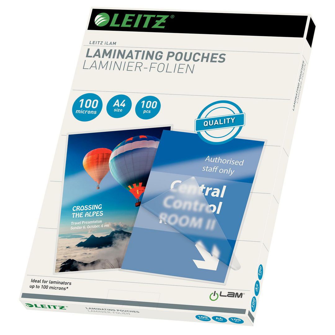LEITZ Laminat A4 100mic klar 100/fp | Kontorsmaskiner - Laminering - Laminat - A4 | Kontorsexperten