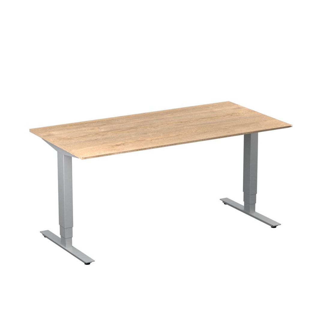 DENORD DESIGN Bord höj/sänk Pro 1600x800 ek/silver | Kontorsmöbler och inredning - Bord och hurtsar - Skrivbord - Höj/sänkbar | Kontorsexperten