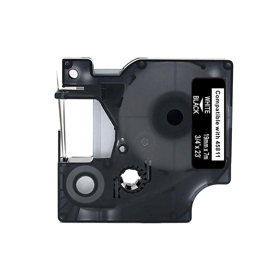 Tape 19mm Vit på Svart | Kontorsmaskiner - Märkmaskiner och tape - Tape - Dymo D1 | Kontorsexperten