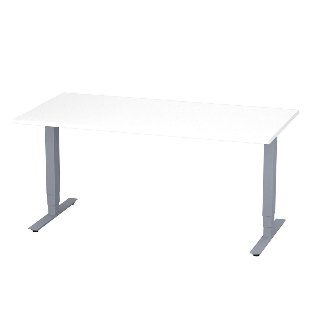 DENORD DESIGN Bord höj/sänk Pro 1600x800 vit/silver | Kontorsmöbler och inredning - Bord och hurtsar - Skrivbord - Höj/sänkbar | Kontorsexperten