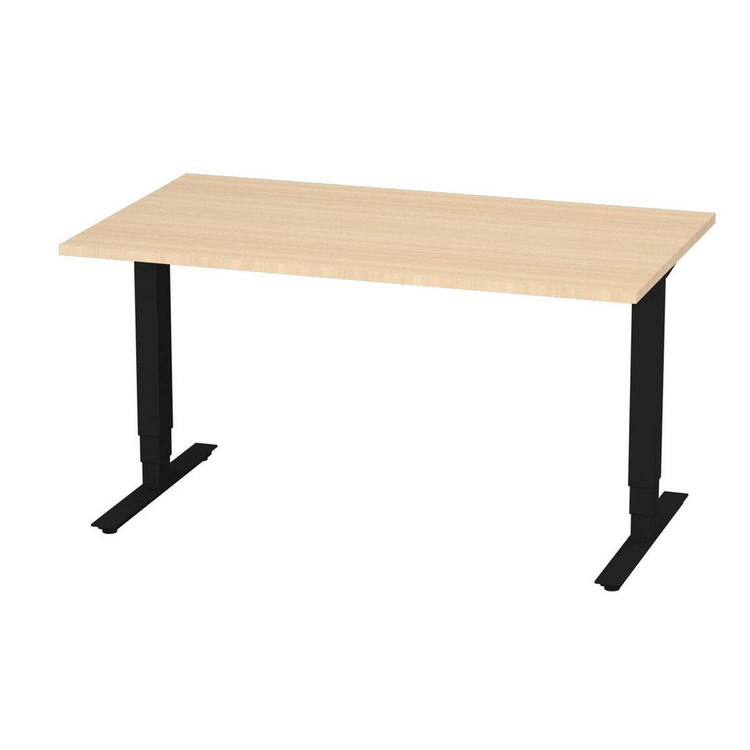 DENORD DESIGN Bord höj/sänk Pro 1400x800 björk/svart | Kontorsmöbler och inredning - Bord och hurtsar - Skrivbord - Höj/sänkbar | Kontorsexperten