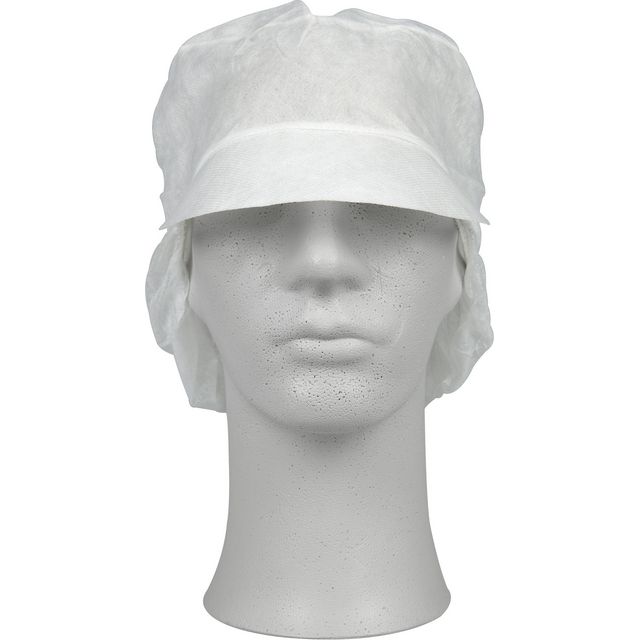 ABENA Hårskydd med skärm vit L 100/fp | Skyddsutrustning - Engångskläder - Hår- och skäggnät | Kontorsexperten