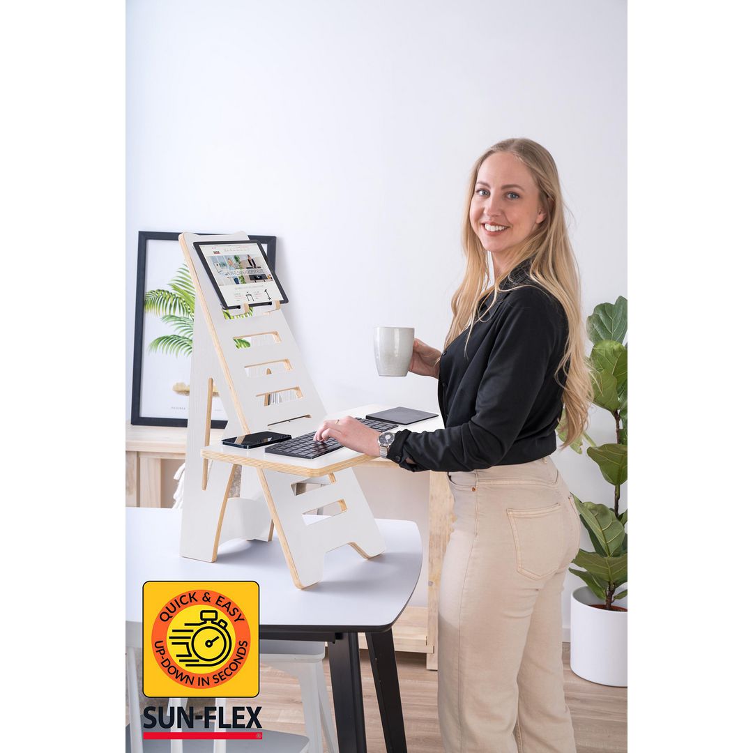 SUN-FLEX® Bord Easydesk Rise vit | Kontorsmöbler och inredning - Bord och hurtsar - Skrivbord - Höj/sänkbar | Kontorsexperten