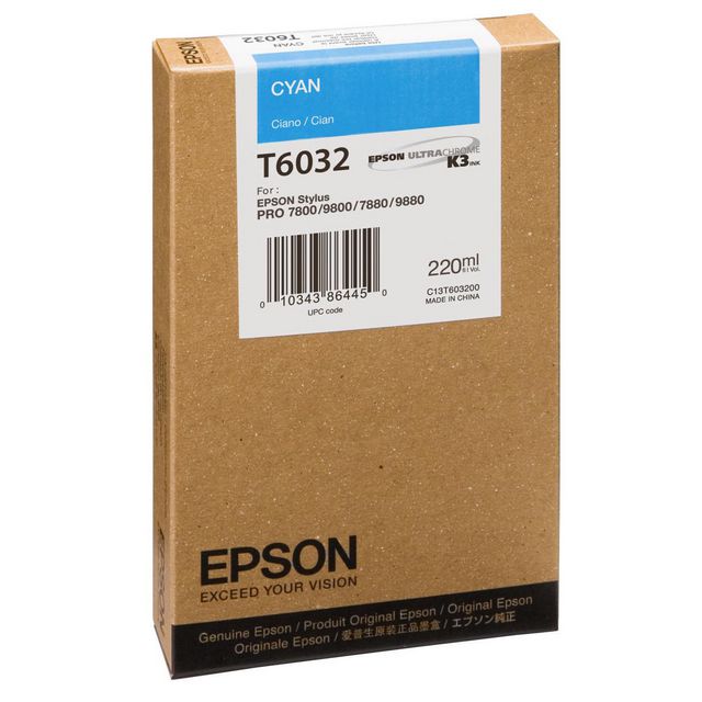 EPSON Bläckpatron, T6032, cyan, singelförpackning, C13T603200 | Toner och bläck - Bläckpatroner - Bläckpatroner Epson | Kontorsexperten