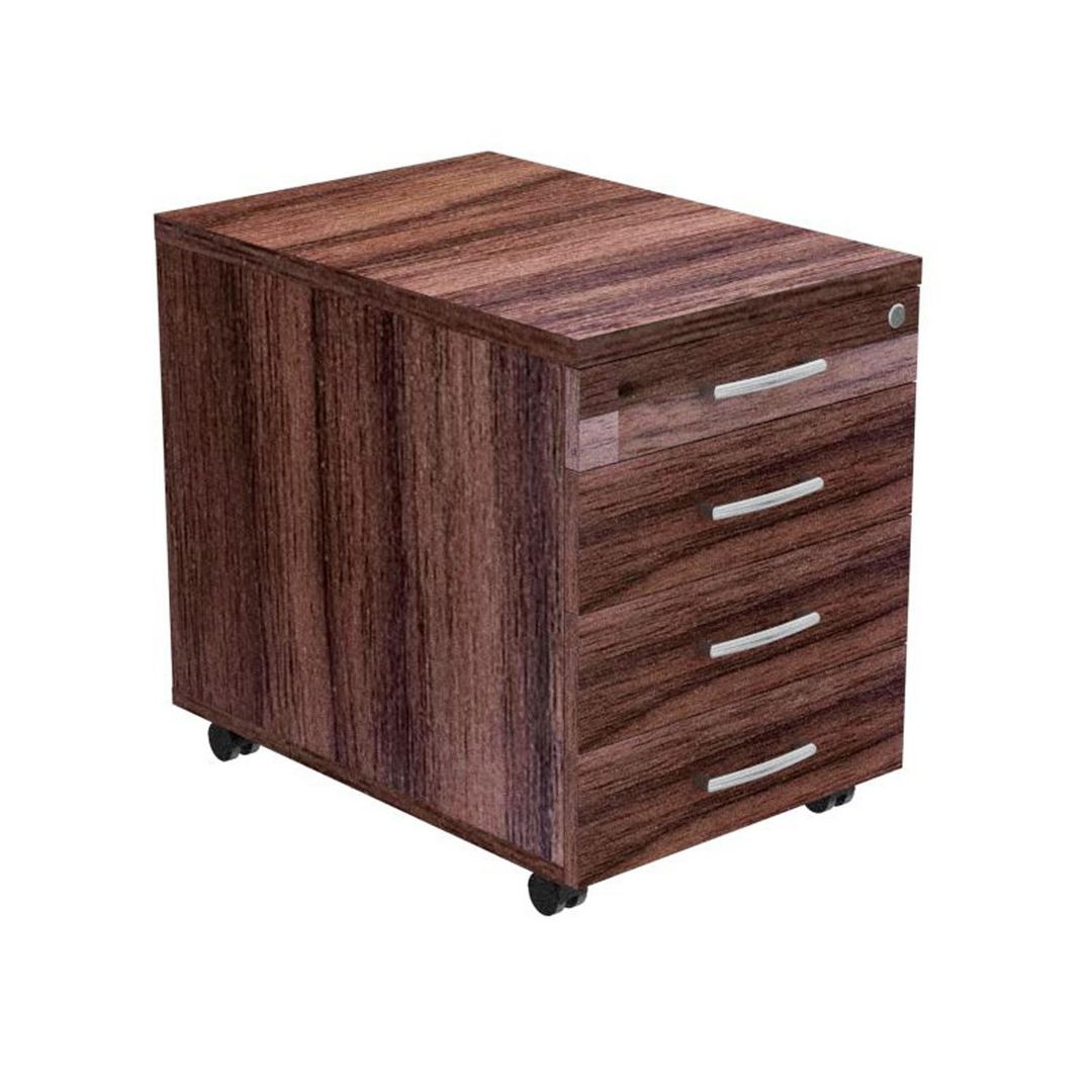 DENORD DESIGN Hurts mobil 4 lådig, djup 600 mm valnöt | Kontorsmöbler och inredning - Bord och hurtsar - Hurtsar | Kontorsexperten