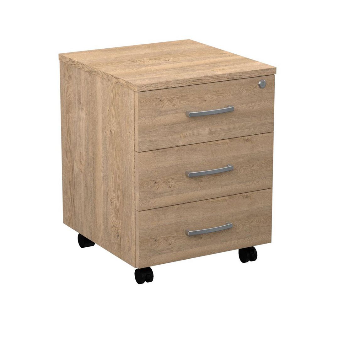 DENORD DESIGN Hurts mobil 3 lådig, djup 450mm ek | Kontorsmöbler och inredning - Bord och hurtsar - Hurtsar | Kontorsexperten