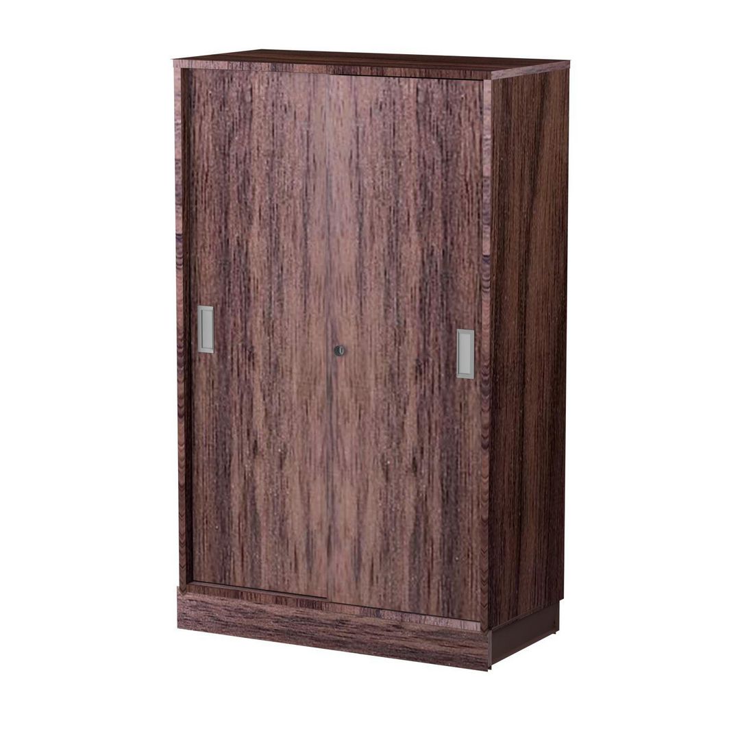 DENORD DESIGN Skjutdörrskåp 3xA4 800 mm valnöt | Kontorsmöbler och inredning - Skåp och hyllor - Skåp | Kontorsexperten