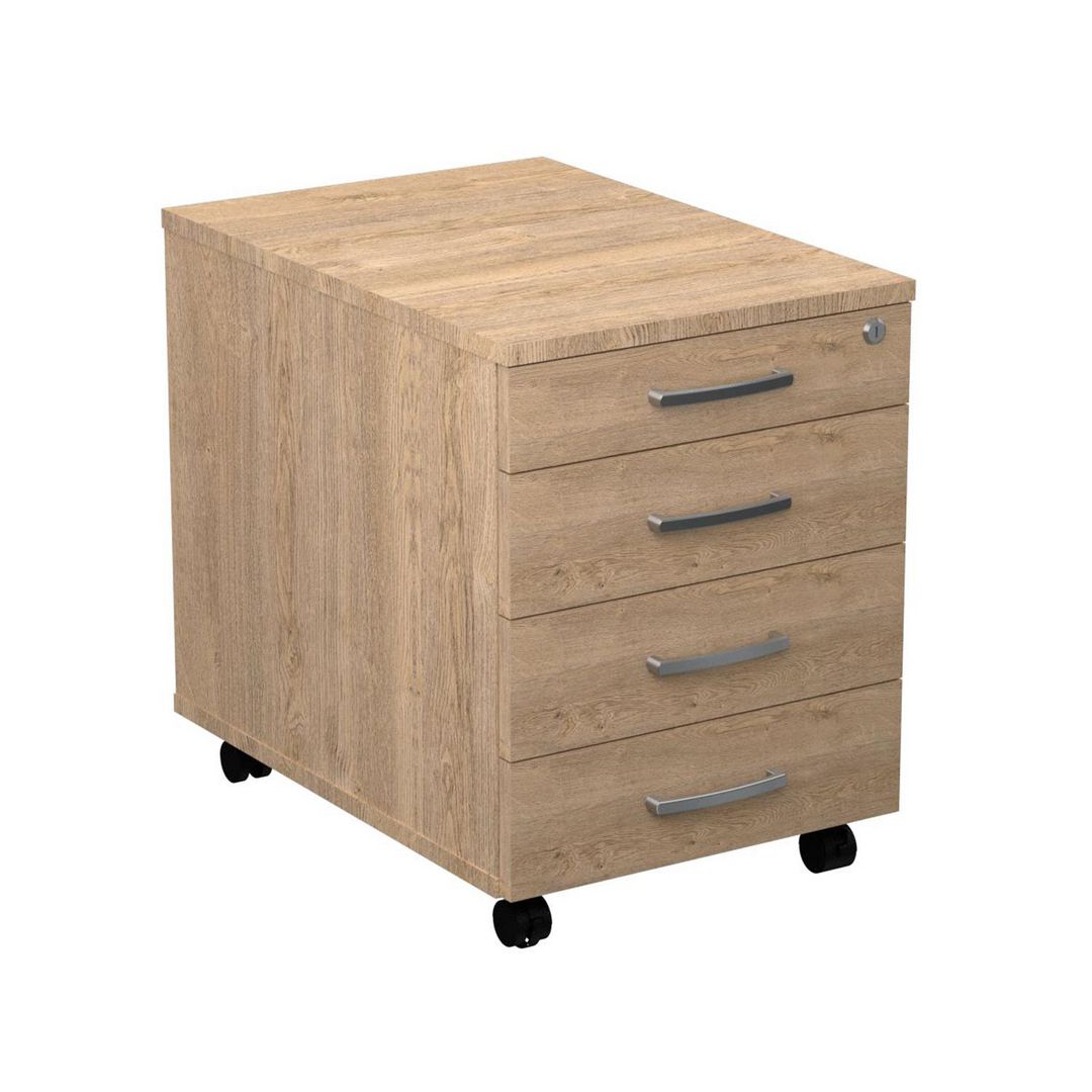 DENORD DESIGN Hurts mobil 4 lådig, djup 600mm ek | Kontorsmöbler och inredning - Bord och hurtsar - Hurtsar | Kontorsexperten