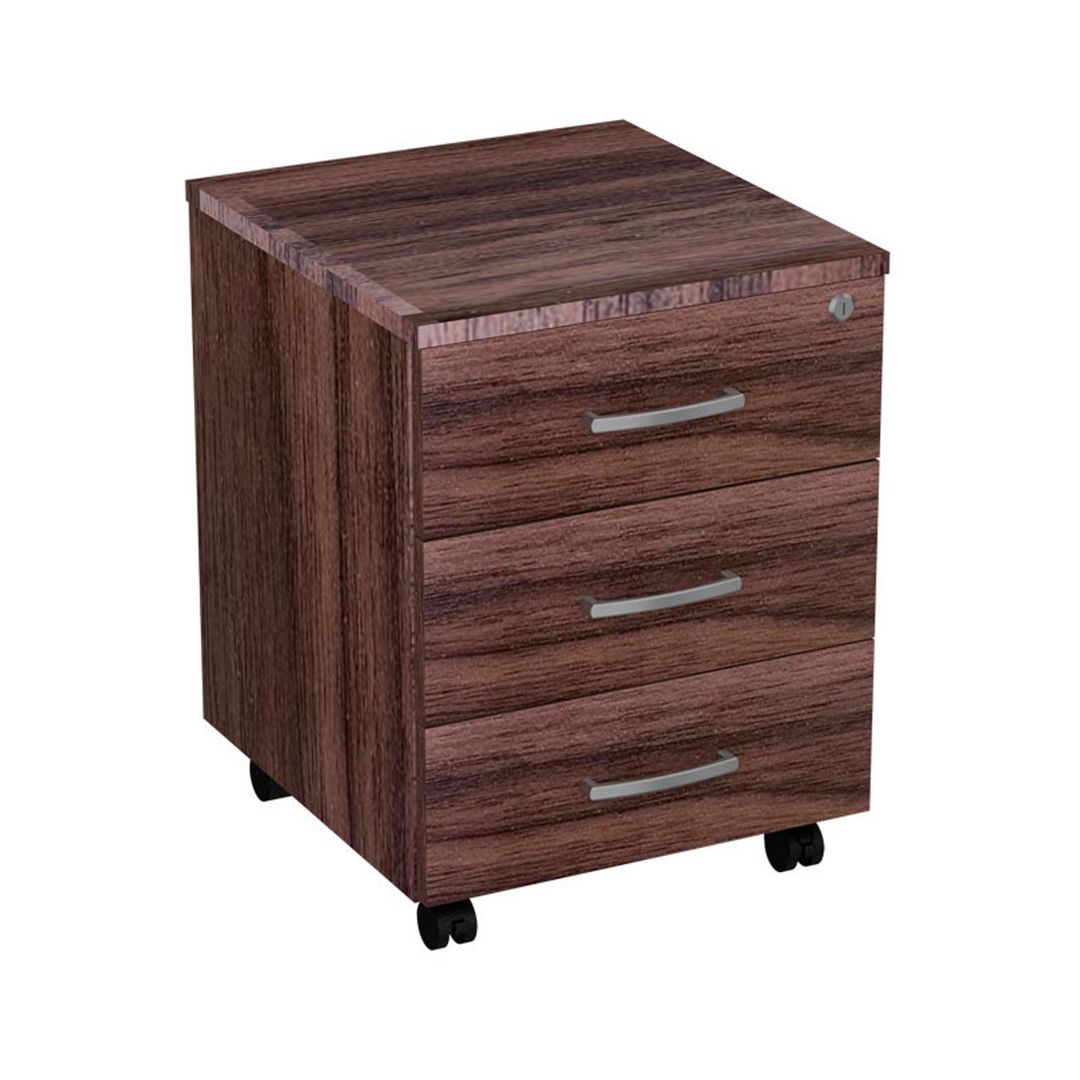 DENORD DESIGN Hurts mobil 3 lådig, djup 450mm valnöt | Kontorsmöbler och inredning - Bord och hurtsar - Hurtsar | Kontorsexperten