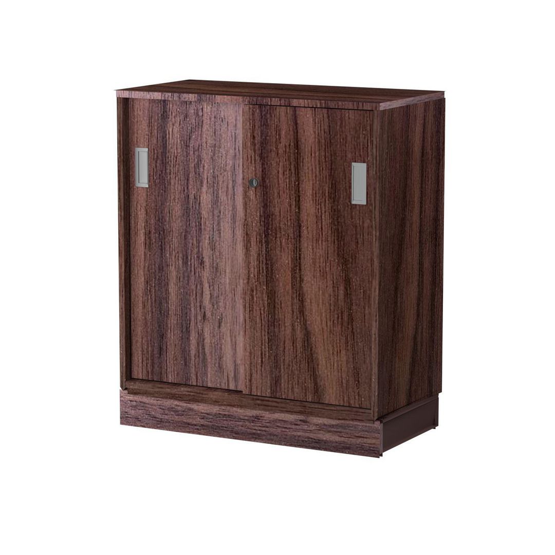 DENORD DESIGN Skjutdörrskåp 2xA4 800 mm valnöt | Kontorsmöbler och inredning - Skåp och hyllor - Skåp | Kontorsexperten