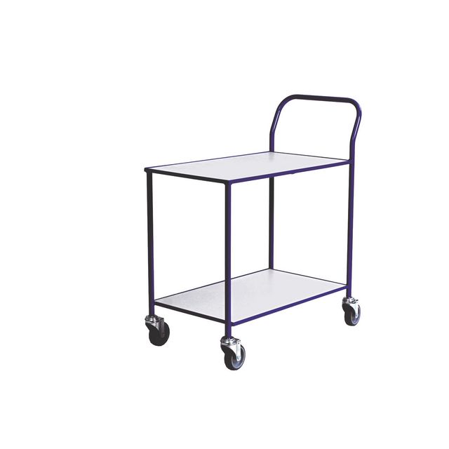 Bordsvagn 2 hyllplan Blå/vit | Emballage och lagerutrustning - Lagerutrustning - Rullbord | Kontorsexperten