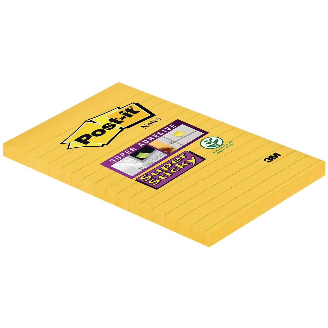 POST-IT Notes SS linjerade 660-S 102x152mm 75 blad neon gul | Kontorsmaterial - Notes och Post-It - Notes - Extra sticky | Kontorsexperten