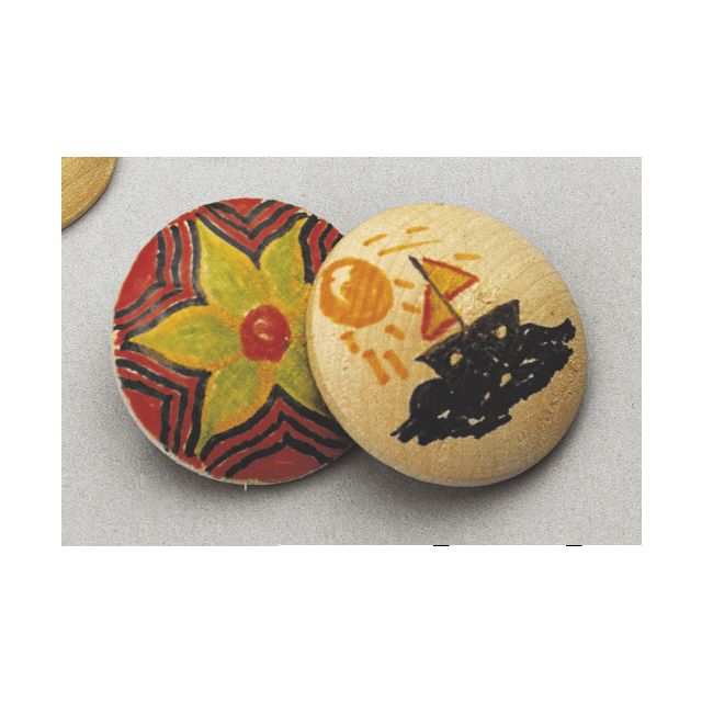 PLAYBOX Träknappar 40mm 100/fp | Skola och förskola - Hobbymaterial - Pyssel - Trä | Kontorsexperten