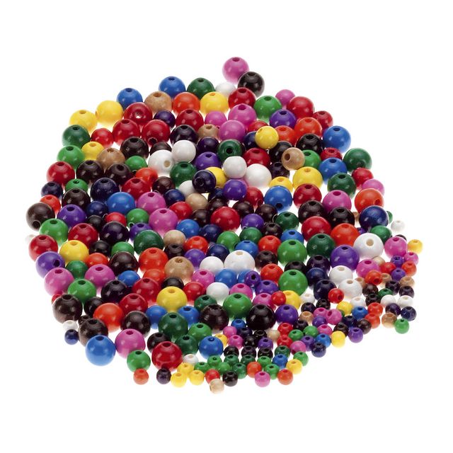 PLAYBOX Träpärlor 5, 8 och 10mm 300/fp färg | Skola och förskola - Hobbymaterial - Pärlor | Kontorsexperten