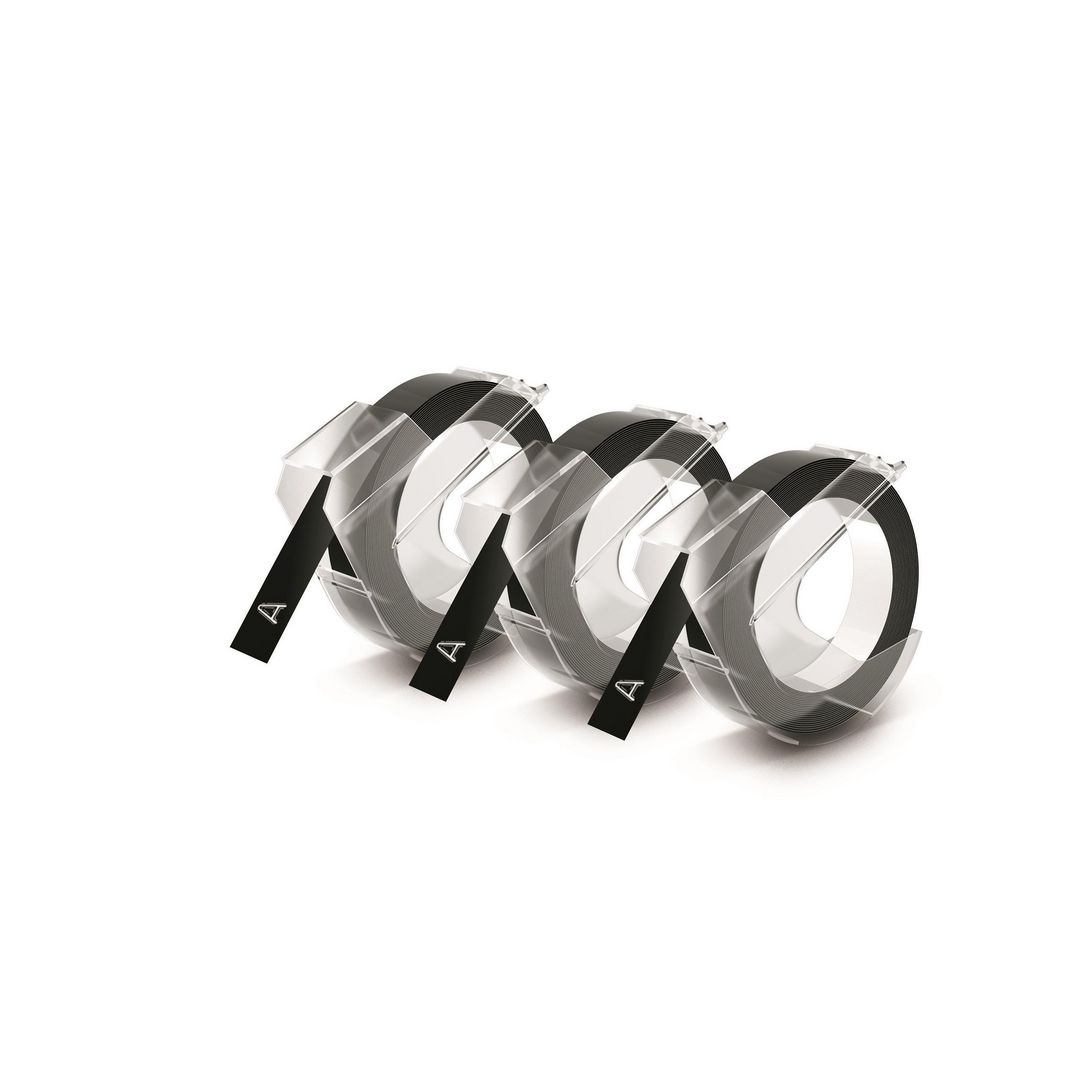 DYMO Präglingsband 9mmx3m svart 3/fp | Kontorsmaskiner - Märkmaskiner och tape - Tape - Dymo Omega | Kontorsexperten
