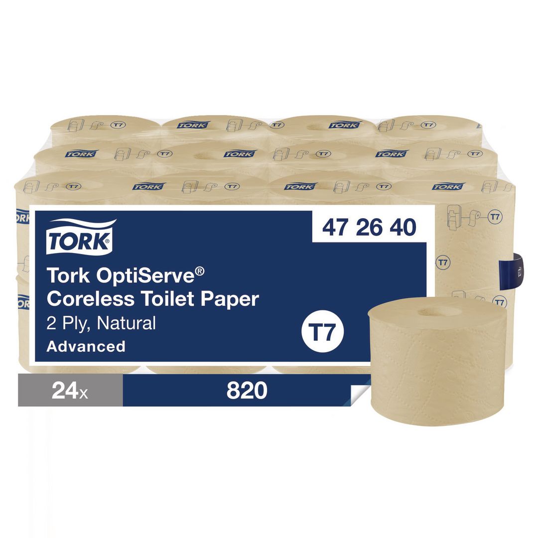 TORK Toalettpapper T7 Advanced OptiServe Coreless 2-lag natur 24/fp | Städ och hygien - Toalettpapper och torkpapper - Toalettpapper - rulle | Kontorsexperten