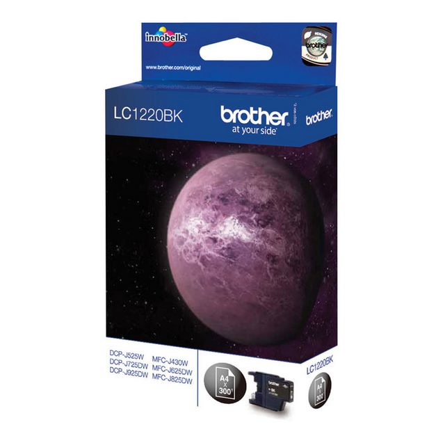 Brother Bläckpatron, 1220BK Innobella™, svart, singelförpackning, LC1220BK | Toner och bläck - Bläckpatroner - Bläckpatroner Brother | Kontorsexperten