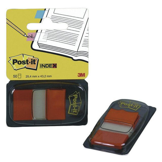 POST-IT Indexflikar, medium, 25,4 x 43,2 mm, orange, 680-4 | Kontorsmaterial - Indexflikar och märkflikar - Indexflikar i plast | Kontorsexperten