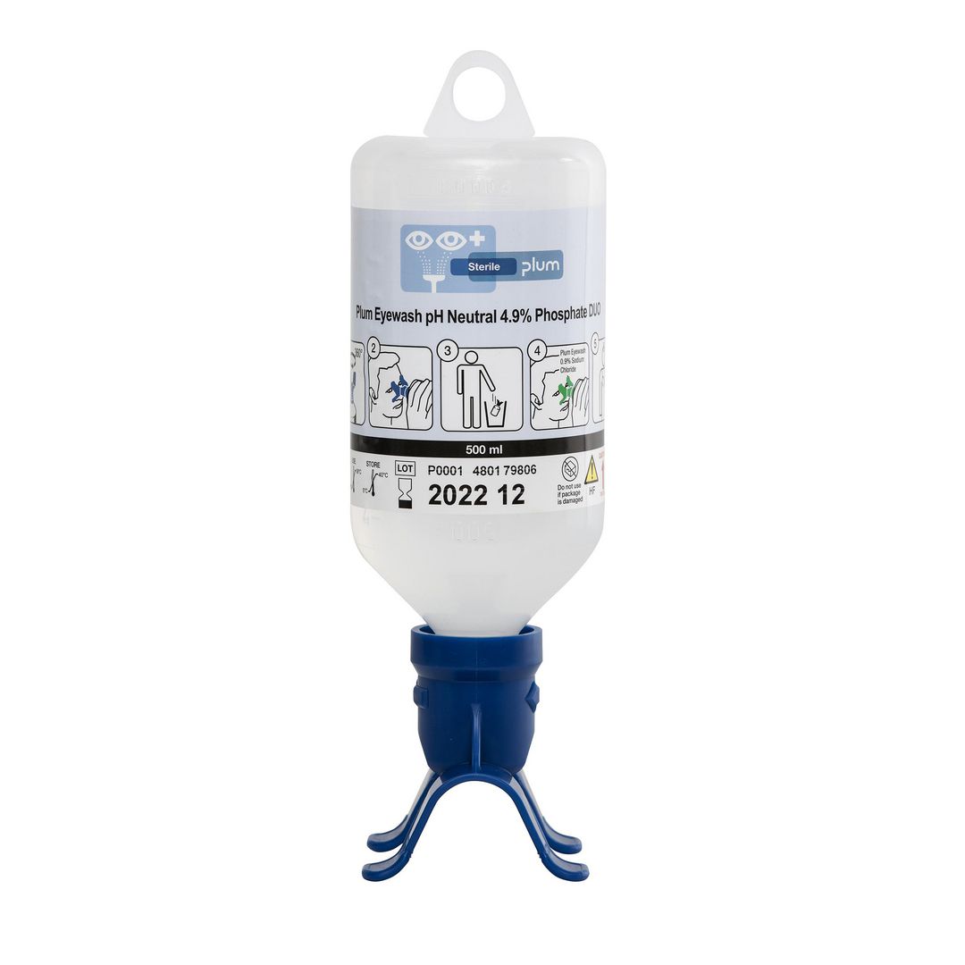 PLUM Ögondusch pH Neutral Duo 500ml | Skyddsutrustning - Första Hjälpen - Ögondusch | Kontorsexperten