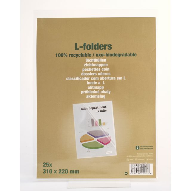 A4, jämnskuren mapp, 120 mikrometer, polypropylen, genomskinlig 25/fp | Kontorsmaterial - Mappar och plastfickor - Plastmappar och aktmappar | Kontorsexperten