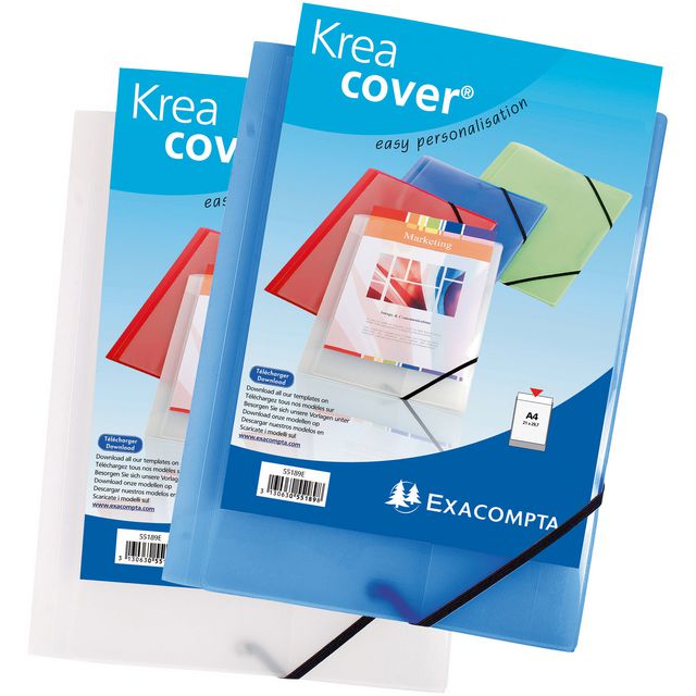 EXACOMPTA Gummibandsmapp 3-kl ficka vit | Kontorsmaterial - Mappar och plastfickor - Plastmappar och aktmappar | Kontorsexperten