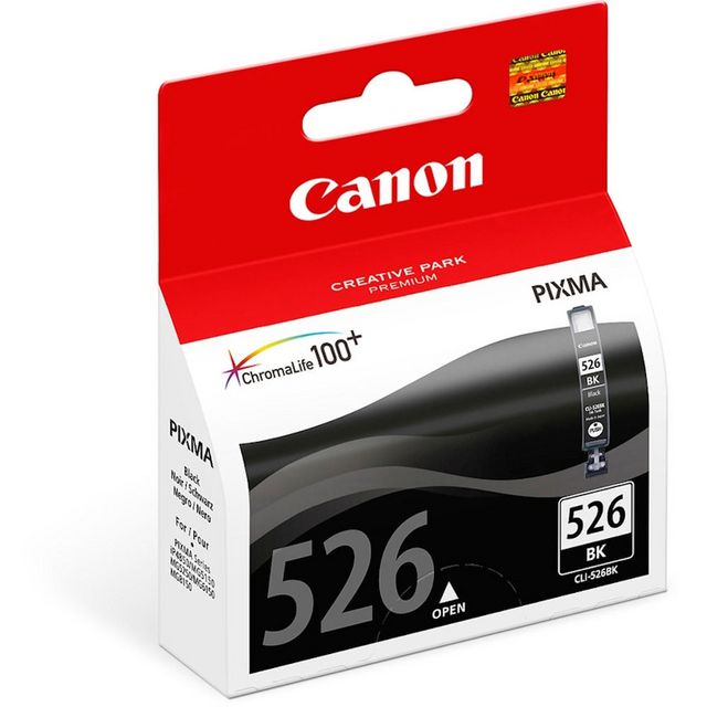 Canon Bläckpatron, PIXMA CLI-526 BK, 4540B001, ChromaLife100+, svart, singelförpackning | Toner och bläck - Bläckpatroner - Bläckpatroner Canon | Kontorsexperten